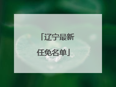 辽宁最新任免名单